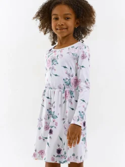 GATE Sukienka w kwiaty wykonana z miękkiej dzianiny|Dzieci Dziewczynki·Ostatnie Sztuki Ubrania Dla Dziewczynek|Dziewczynki·Sukienki