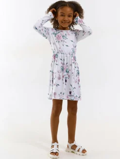 GATE Sukienka w kwiaty wykonana z miękkiej dzianiny|Dzieci Dziewczynki·Ostatnie Sztuki Ubrania Dla Dziewczynek|Dziewczynki·Sukienki