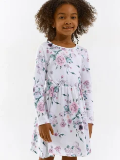 GATE Sukienka w kwiaty wykonana z miękkiej dzianiny|Dzieci Dziewczynki·Ostatnie Sztuki Ubrania Dla Dziewczynek|Dziewczynki·Sukienki