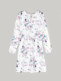 GATE Sukienka w kwiaty wykonana z miękkiej dzianiny|Dzieci Dziewczynki·Ostatnie Sztuki Ubrania Dla Dziewczynek|Dziewczynki·Sukienki