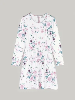 GATE Sukienka w kwiaty wykonana z miękkiej dzianiny|Dzieci Dziewczynki·Ostatnie Sztuki Ubrania Dla Dziewczynek|Dziewczynki·Sukienki