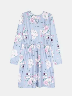 GATE Sukienka w kwiaty wykonana z miękkiej dzianiny|Dzieci Dziewczynki·Sukienki