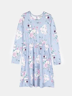 GATE Sukienka w kwiaty wykonana z miękkiej dzianiny|Dzieci Dziewczynki·Sukienki