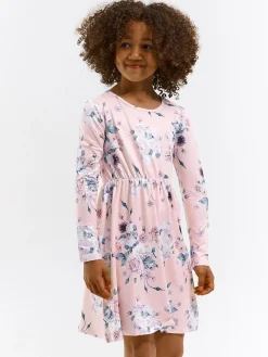 GATE Sukienka w kwiaty wykonana z miękkiej dzianiny|Dzieci Dziewczynki·Sukienki