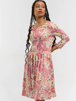 GATE Sukienka w kwiaty z rękawem 3/4| Kategorie·Sukienki