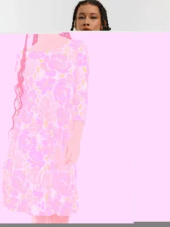 GATE Sukienka w kwiaty z rękawem 3/4| Kategorie·Sukienki