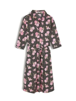 GATE Sukienka w paski z kwiatowym nadrukiem| Kategorie·Sukienki