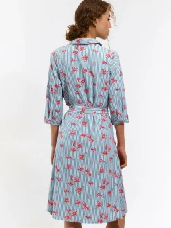 GATE Sukienka w paski z kwiatowym nadrukiem| Kategorie·Sukienki