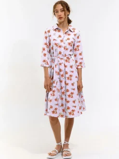 GATE Sukienka w paski z kwiatowym nadrukiem| Kategorie·Sukienki