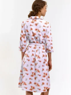 GATE Sukienka w paski z kwiatowym nadrukiem| Kategorie·Sukienki