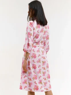 GATE Sukienka w paski z kwiatowym nadrukiem| Kategorie·Sukienki