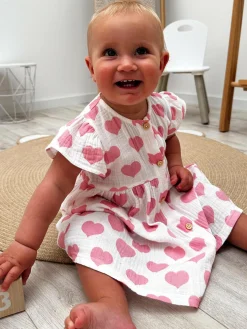 GATE Sukienka z bawełnianego muślinu|Dzieci Baby