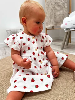 GATE Sukienka z bawełnianego muślinu|Dzieci Baby
