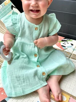 GATE Sukienka z bawełnianego muślinu|Dzieci Baby