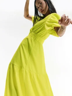 GATE Sukienka z bufiastymi rękawami| Kategorie·Sukienki