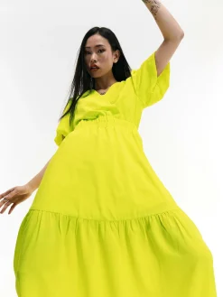 GATE Sukienka z bufiastymi rękawami| Kategorie·Sukienki