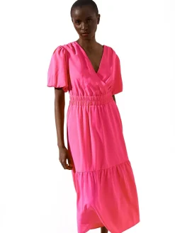 GATE Sukienka z bufiastymi rękawami| Kategorie·Sukienki