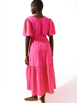 GATE Sukienka z bufiastymi rękawami| Kategorie·Sukienki