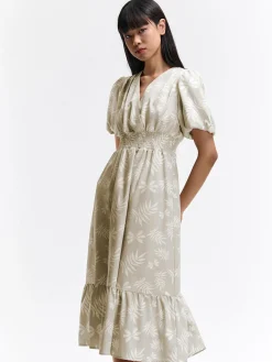 GATE Sukienka z bufiastymi rękawami| Kategorie·Sukienki