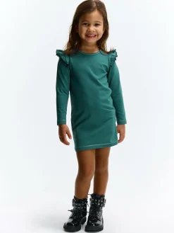 GATE Sukienka z kontrastową nicią i falbankami|Dzieci Dziewczynki·Sukienki