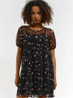 GATE Sukienka z kwiatowym haftem| Kategorie·Sukienki