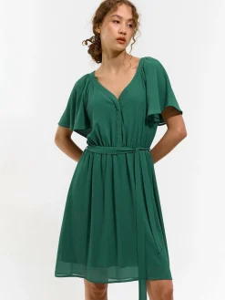 GATE Sukienka z marszczonymi rękawami| Kategorie·Sukienki