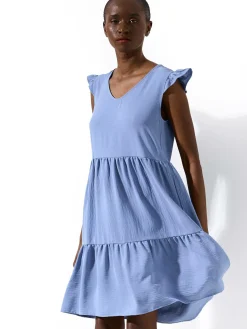 GATE Sukienka z marszczonymi rękawami| Kategorie·Sukienki