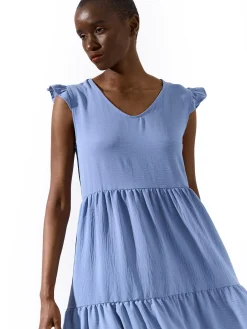 GATE Sukienka z marszczonymi rękawami| Kategorie·Sukienki