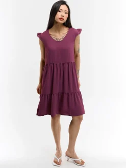 GATE Sukienka z marszczonymi rękawami| Kategorie·Sukienki