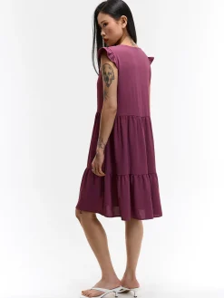 GATE Sukienka z marszczonymi rękawami| Kategorie·Sukienki