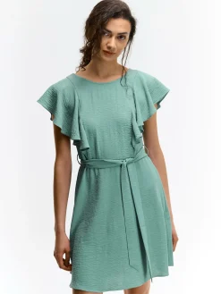 GATE Sukienka z marszczonymi rękawami| Kategorie·Sukienki