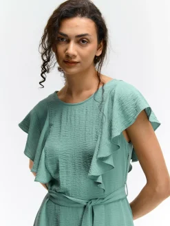 GATE Sukienka z marszczonymi rękawami| Kategorie·Sukienki