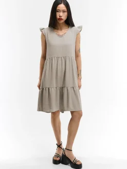 GATE Sukienka z marszczonymi rękawami| Kategorie·Sukienki