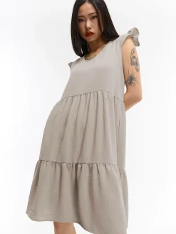 GATE Sukienka z marszczonymi rękawami| Kategorie·Sukienki