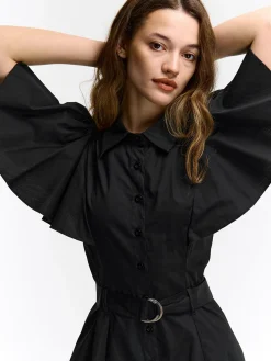 GATE Sukienka z marszczonymi rękawami| Kategorie·Sukienki