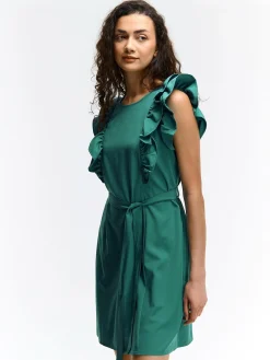 GATE Sukienka z marszczonymi rękawami| Kategorie·Sukienki