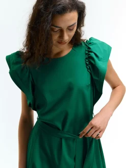 GATE Sukienka z marszczonymi rękawami| Kategorie·Sukienki