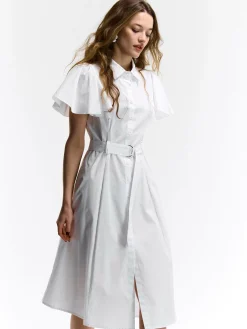 GATE Sukienka z marszczonymi rękawami| Kategorie·Sukienki