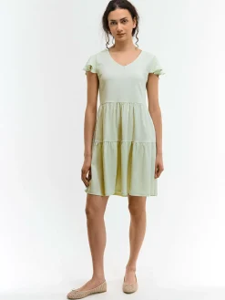 GATE Sukienka z marszczonymi rękawami| Kategorie·Sukienki