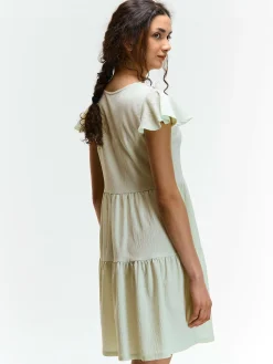 GATE Sukienka z marszczonymi rękawami| Kategorie·Sukienki