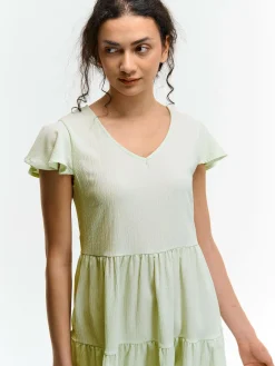 GATE Sukienka z marszczonymi rękawami| Kategorie·Sukienki