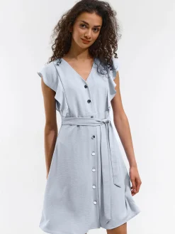 GATE Sukienka z marszczonymi rękawami| Kategorie·Sukienki