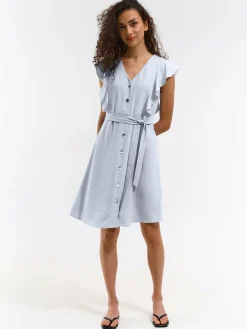 GATE Sukienka z marszczonymi rękawami| Kategorie·Sukienki