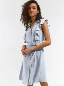 GATE Sukienka z marszczonymi rękawami| Kategorie·Sukienki