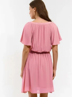 GATE Sukienka z marszczonymi rękawami| Kategorie·Sukienki