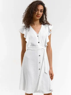 GATE Sukienka z marszczonymi rękawami| Kategorie·Sukienki