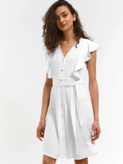 GATE Sukienka z marszczonymi rękawami| Kategorie·Sukienki