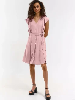 GATE Sukienka z marszczonymi rękawami| Kategorie·Sukienki