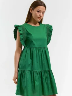 GATE Sukienka z marszczonymi rękawami| Kategorie·Sukienki