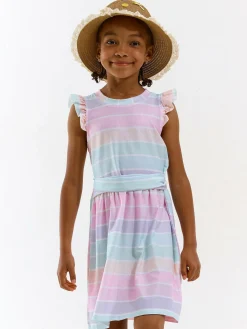 GATE Sukienka z nadrukiem i falbankami|Dzieci Dziewczynki·Sukienki